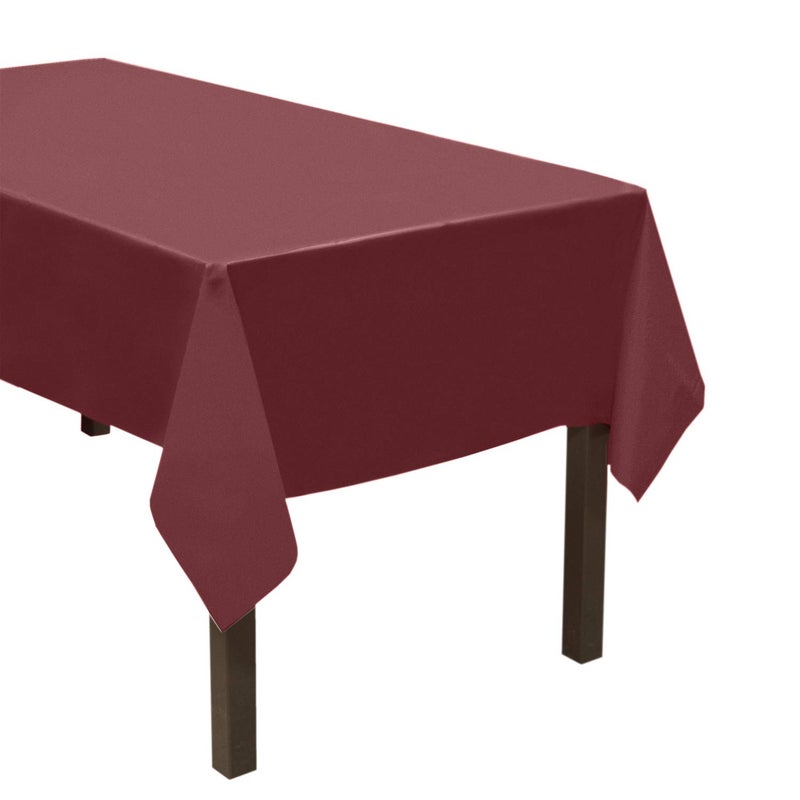 Party Essentials ValuMost Disposable 54" x 108" Plastic Rectangle Table Cover/Tablecloth Available in 22 Colors, 1-Count, Burgundy - Image 1